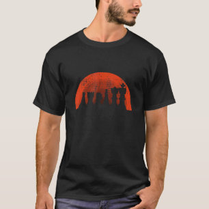 Retro Schachfiguren Schachspieler 8 T-Shirt