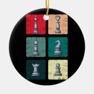 Retro-Schachspiel Perfektes Geschenk für Schachspi Keramik Ornament