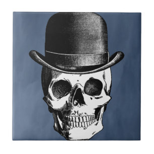 Retro Schädel-Kopf Fliese