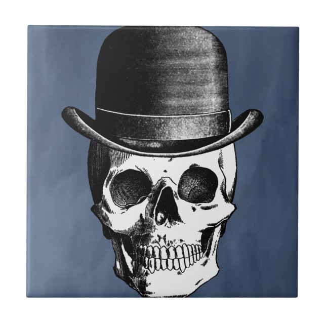 Retro Schädel-Kopf Fliese (Vorderseite)