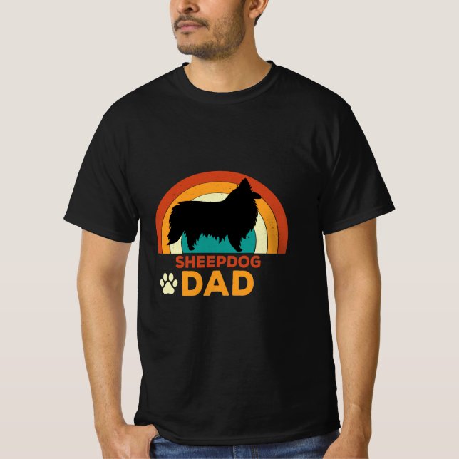 Retro Schäferhund-Vater T-Shirt (Vorderseite)