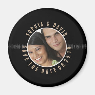 Retro-Schallplatte Hochzeit FOTO SAVE THE DATE Magnet