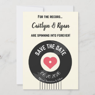 Retro-Schallplatte Save the Date – Musikliebhaber