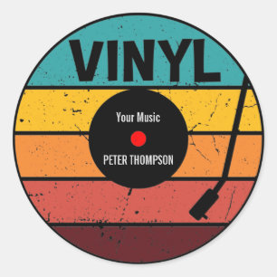 Retro-Schallplatte - Vintage-Vinyls LP-Rekord Runder Aufkleber