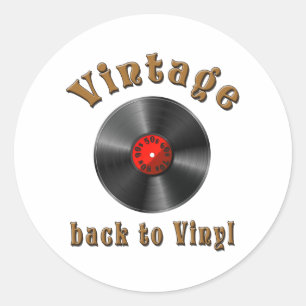 Retro Schallplatte, Vinyl, Vintage, Oldie Runder Aufkleber