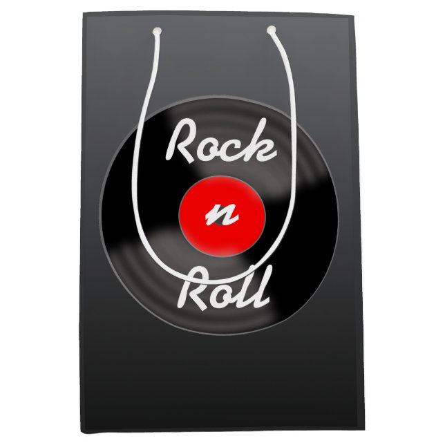 Retro-Schallplatten-Geschenktasche Mittlere Geschenktüte (Vorderseite)