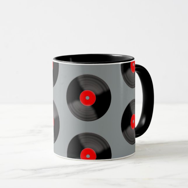 Retro-Schallplatten-Kaffeetasse Tasse (VorderseiteRechts)