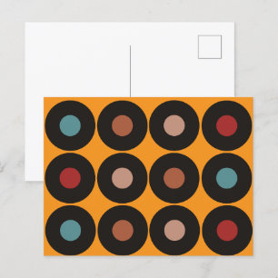 Retro-Schallplatten-Musik Postkarte