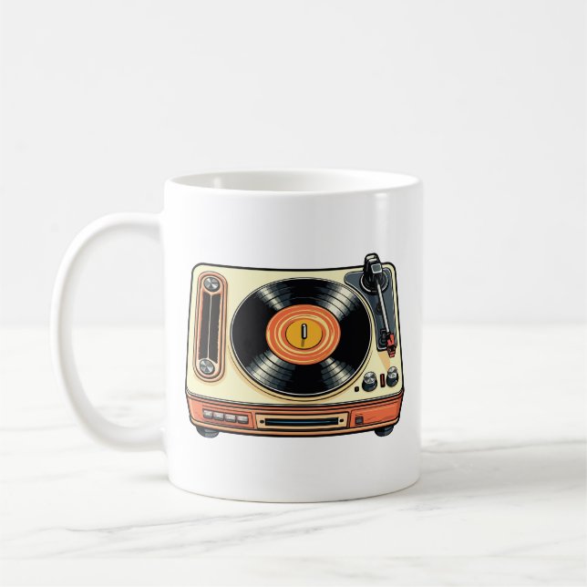 Retro-Schallplattenspieler Kaffeetasse (Links)