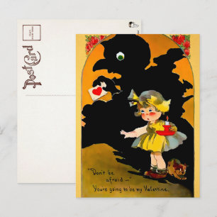 Retro Schatten Valentinstag Postkarte