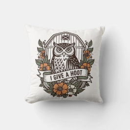 Retro-Scheune Uhu 'I gib a hoot' Design Kissen