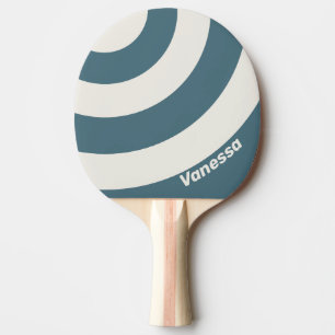 Retro Schiefergrau Drei Kreise Streifen mit Namen Tischtennis Schläger