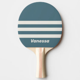 Retro Schiefergrau Dreifachstreifen mit Namen Tischtennis Schläger
