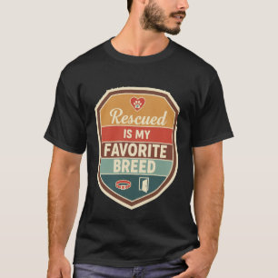 Retro Schild gerettet ist mein Lieblingshundepuffe T-Shirt