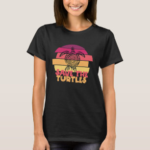 Retro-Schildkröten retten Meeresschildkröten-Tier- T-Shirt