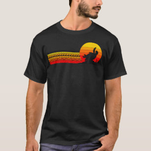 Retro-Schildkröten-Silhouette mit Sonnenuntergang T-Shirt
