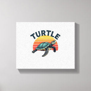 Retro-Schildkröten-T-Shirt Leinwanddruck