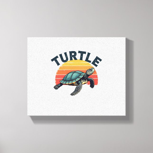 Retro-Schildkröten-T-Shirt Leinwanddruck (Vorderseite)