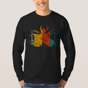 Retro-Schlagzeug-Player für Schlagzeuger und Perku T-Shirt