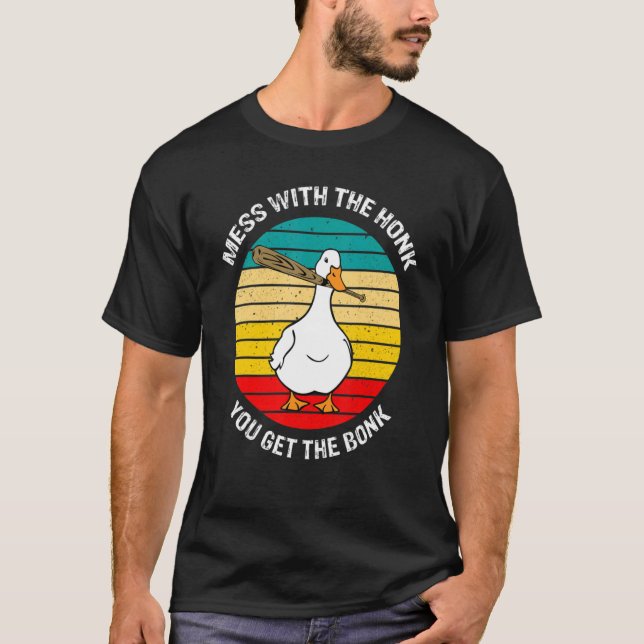 Retro-Schlamassel mit Honk holen sich Gänseduckfar T-Shirt (Vorderseite)