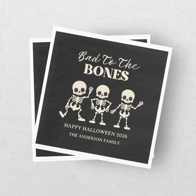 Retro schlecht zu den Knochen spenstig Halloween Serviette (Von Creator hochgeladen)