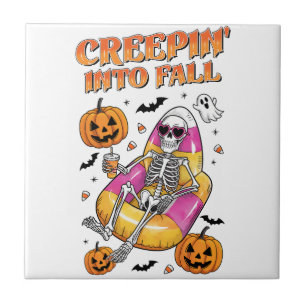 Retro Schleichen in den Herbst Halloween Fliese