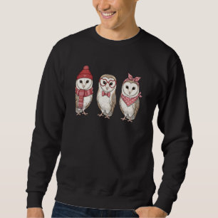 Retro Schleiereule Süßer Valentinstag Sweatshirt