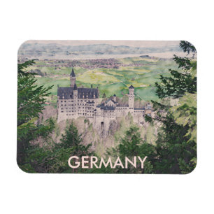 Retro Schloss Neuschwanstein in Deutschland Magnet