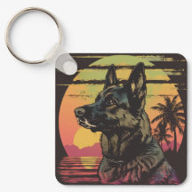 Retro-Schlüsselanhänger Deutscher Schäferhund 