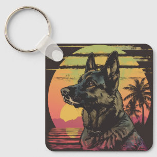 Retro-Schlüsselanhänger Deutscher Schäferhund Schlüsselanhänger