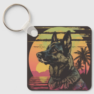 Retro-Schlüsselanhänger Deutscher Schäferhund Schlüsselanhänger