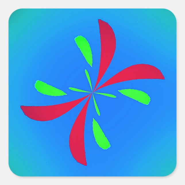 Retro Schmetterling  Quadratischer Aufkleber (Vorderseite)