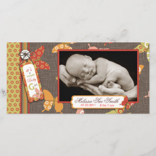 Retro Schmetterlings-Foto-Karte Ankündigung