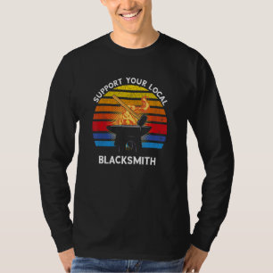 Retro-Schmied Unterstützen Sie Ihren lokalen Schmi T-Shirt