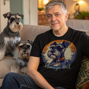 Retro Schnauzer Vater T - Shirt