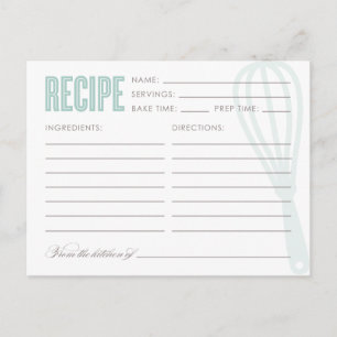 RETRO-SCHNEEBESE REZEPTKARTEN POSTKARTE