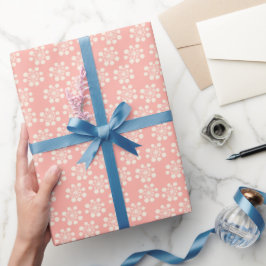 Retro-Schneeflocke auf der Rose Rosa Geschenkpapier