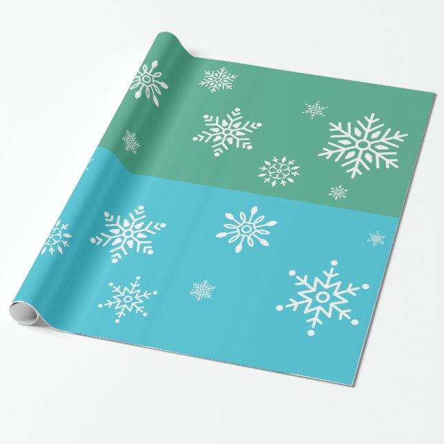 Retro - Schneeflocken Geschenkpapier (Ungerollt)