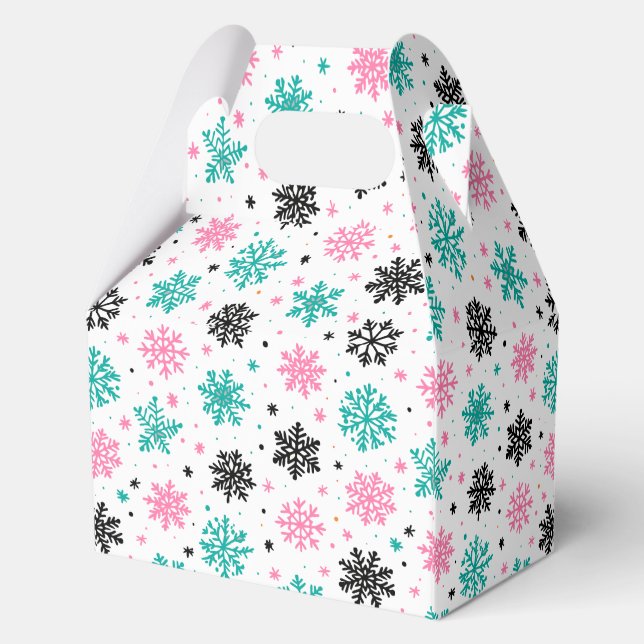 Retro-Schneeflocken Geschenkschachtel (Rückseite)