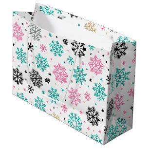 Retro-Schneeflocken Große Geschenktüte