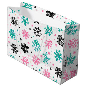 Retro-Schneeflocken Große Geschenktüte