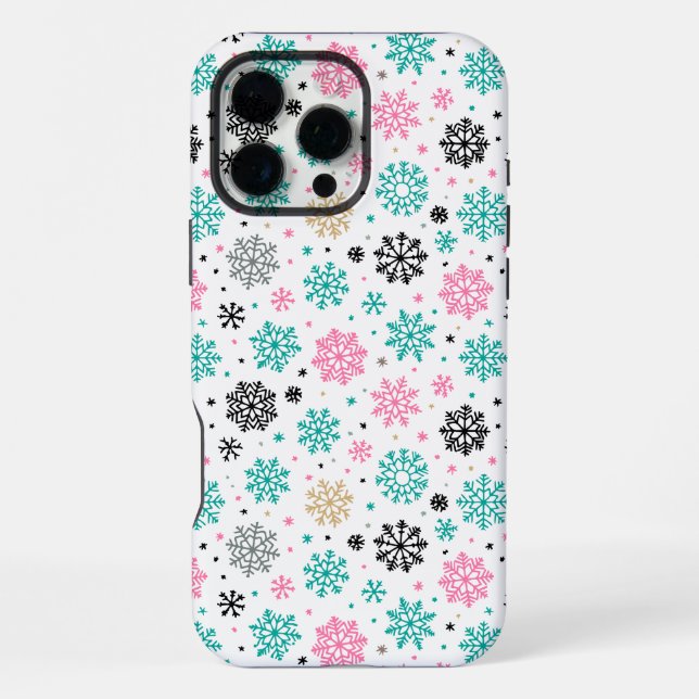 Retro-Schneeflocken iPhone Hülle (Rückseite)