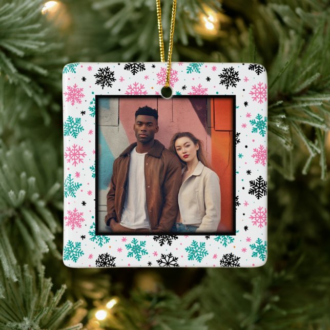 Retro-Schneeflocken Keramikornament (Baum)