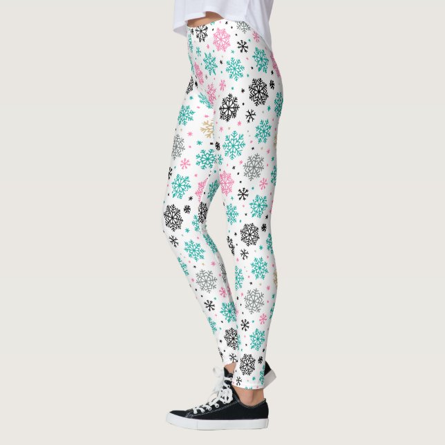 Retro-Schneeflocken Leggings (Links)