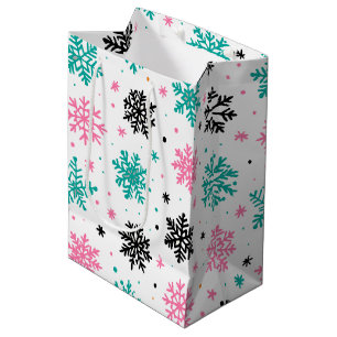 Retro-Schneeflocken Mittlere Geschenktüte