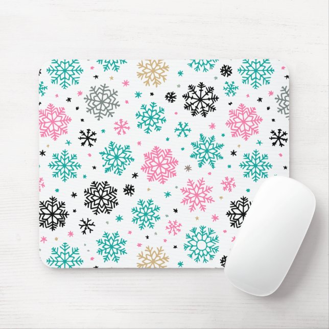 Retro-Schneeflocken Mousepad (Mit Mouse)