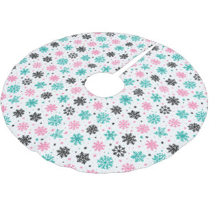 Retro-Schneeflocken Polyester Weihnachtsbaumdecke