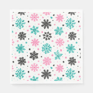 Retro-Schneeflocken Serviette