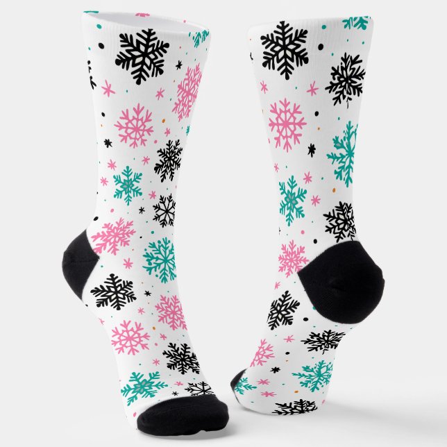Retro-Schneeflocken Socken (Gewinkelt)