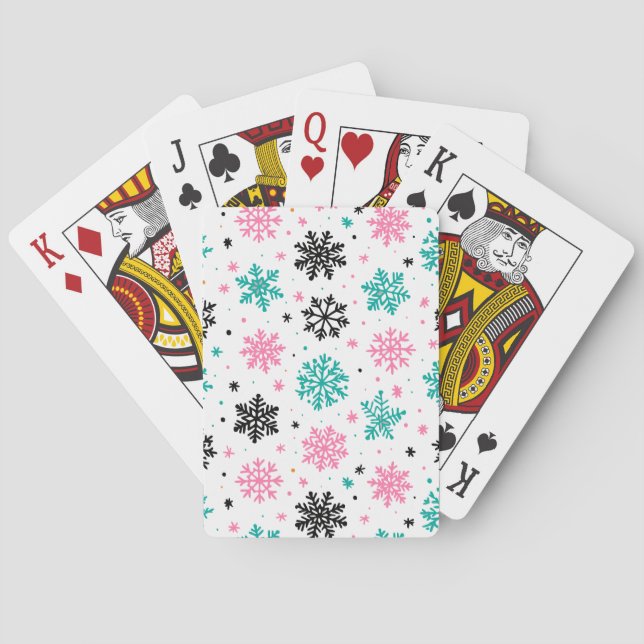 Retro-Schneeflocken Spielkarten (Rückseite)